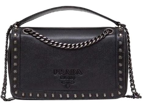 prada pattina glace studded bag|Prada Pattina Glace Calf Leather Nero Black Pattina Studded .